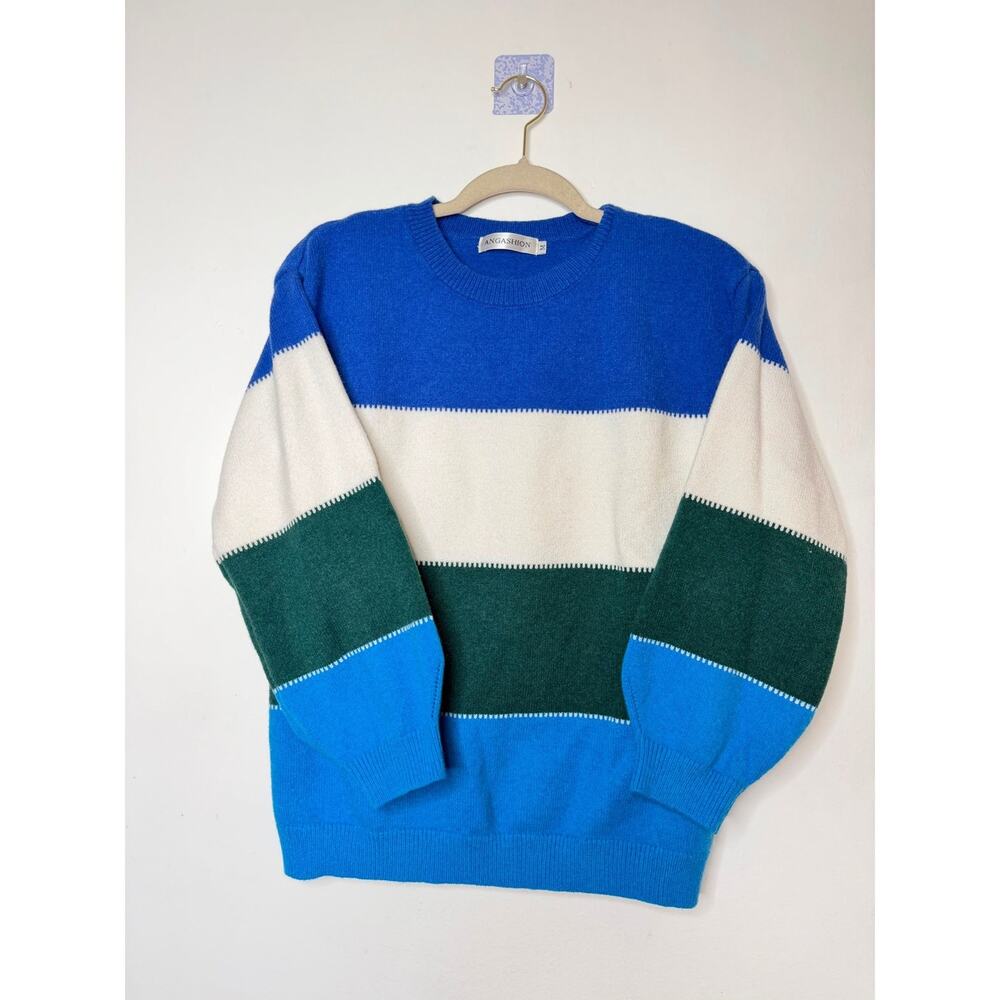 Angashion Color Block Knit Sweater – Size M